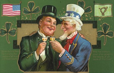 Oncle Sam et un lutin trinquant - American School